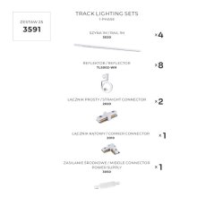 Lištové svietidlá SET 8x GU10 (ES111) 4 m biela Zuma Line Master Track 3591