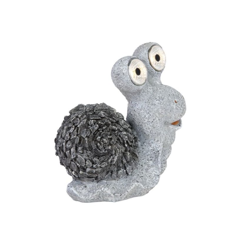 33205 GLOBO Exteriérové ​​solární LED svítidlo zahradní dekorace Šnek, 2x 0,06W 2700K IP44 šedá