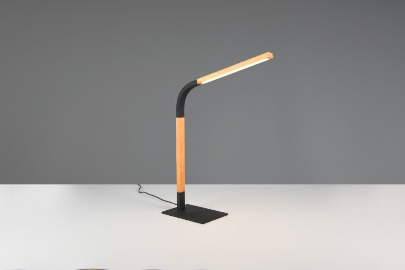 TRIO 545210132 NORRIS stolní svítidlo SMD LED V730mm 7W/950lm 3000K černá matná, dřevo