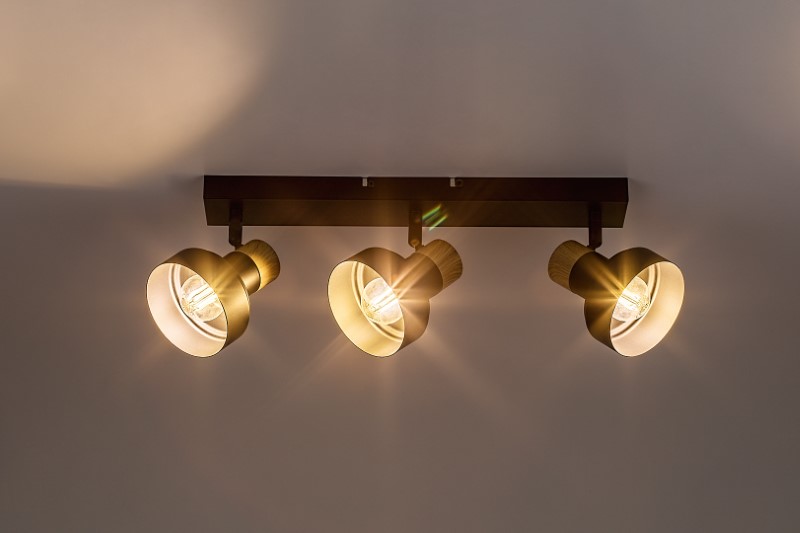 RABALUX 73057 Saskia stropné bodové svietidlo/spot 3xE14 čierna, drevo