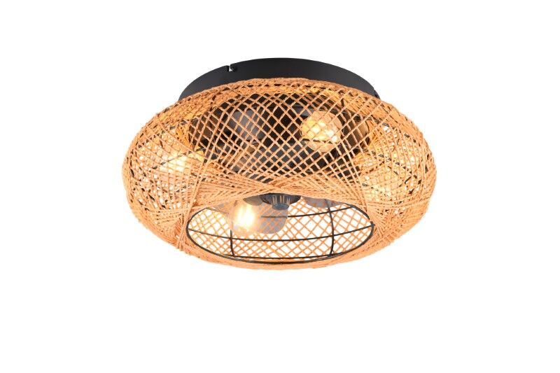 TRIO Reality R67302126 LILLESAND stropné svietidlo s ventilátorom 4xE27 D500mm čierna, béžové