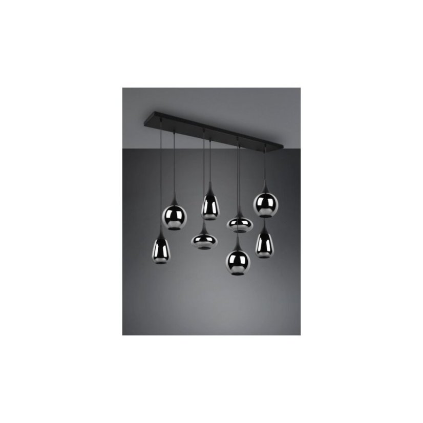 TRIO 317000832 LUMINA závesné svietidlo 8xE14 čierna matná, chróm