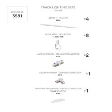 Bodová světla na liště SET 8x GU10 (ES111) 4 m bílá Zuma Line Master Track 3591