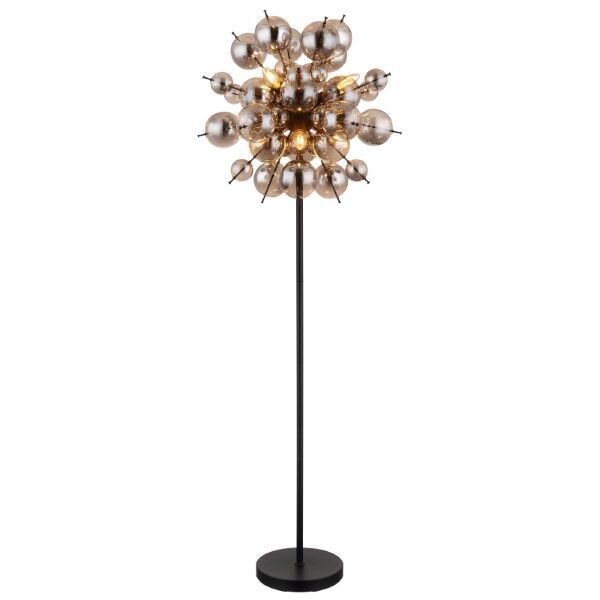 GLOBO 15633SS UDO stojacia lampa V1550mm 6xE14 čierna matná, dymová