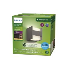 Philips 8720169263857 UltraEfficient Arbour Ultra Efficient vonkajšie nástenné svietidlo LED 3,8W/2x400lm 2700K IP44 antracit