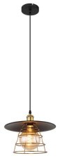 GLOBO 15086BH1 VIEJO závěsné svítidlo 1xE27 D300mm černá matná, mosaz, zlatá
