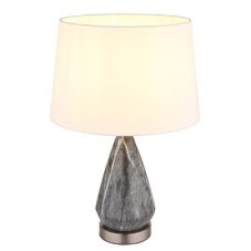 GLOBO 24147W KISA stolní lampa V540mm 1xE27 matný nikl, imitace mramoru, bílá