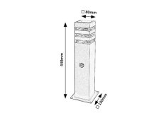 RABALUX 77026 Ankara exteriérové stojanové svítidlo/sloupek V440mm 1xE27 IP44 antracit, průhledná, soumrakový a pohybový senzor