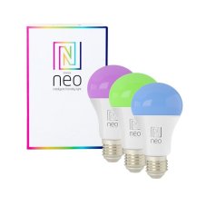 Immax 07712C NEO LITE žárovka LED E27 A60 9W/806lm 2700-6500K RGB, bílá, 3-set