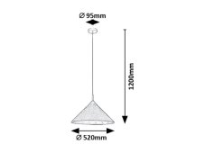 RABALUX 72164 Linavo závesné svietidlo D520mm 1xE27 čierna, šedá
