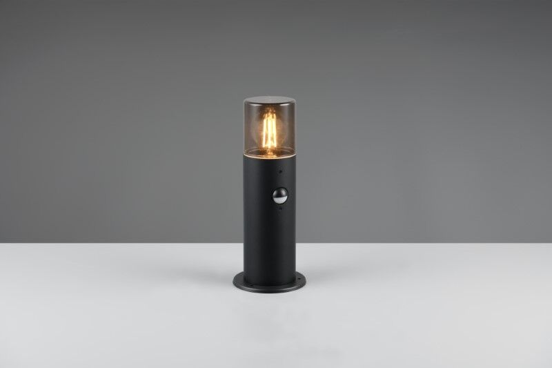 TRIO 522260132 HOOSIC vonkajšie stojanové svietidlo/stĺpik so senzorom V300mm 1xE27 IP44 čierna matná, dymová