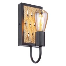 GLOBO 15679W HALIA nástěnné svítidlo 1xE27 černá matná, béžová