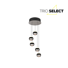 TRIO SELECT 344430507 ORBIT závěsné svítidlo D300mm SMD LED 5x8W/5x960lm 2300+3000+4000K černá, nikl matný, schwitchdimmer