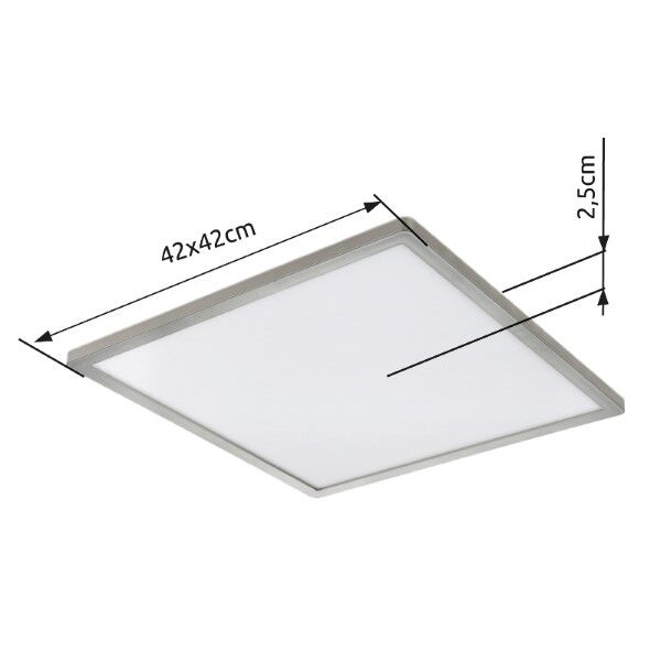 GLOBO 41563-24N SAPANA stropní svítidlo LED 24W/2300lm 3000K IP44 matný nikl, bílá