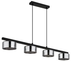GLOBO 16055-4HS HIGGINS závěsné svítidlo 4xGX53 6W 400/270lm 1800K černá, kouřová
