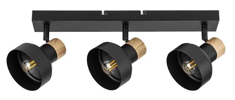 RABALUX 73057 Saskia stropné bodové svietidlo/spot 3xE14 čierna, drevo