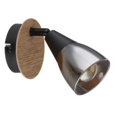 GLOBO 54311-1 MUBBY nástenné bodové svietidlo/spot 1xE14 matná čierna, drevo, dymová