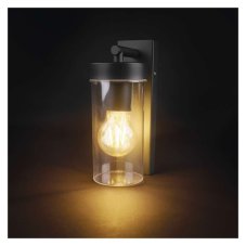 EMOS ZGC010P ZALA nástenné exteriérové svietidlo E27 128 × 80 × 230  IP44 antracit