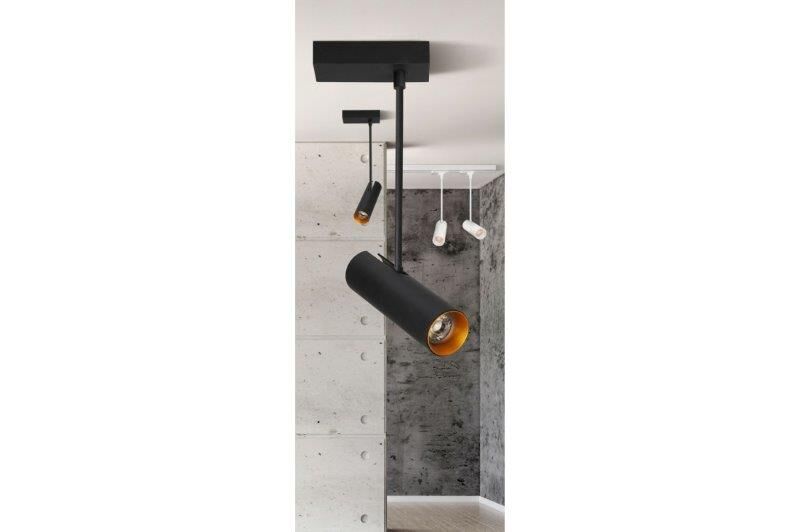 AZZARDO AZ3515 TECHNOLine LENS SQUARE BLACK/GOLD prisadené bodové svietidlo/spot 1xGU10 35W IP20 čierna/zlatá