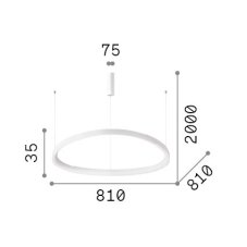 Ideal Lux 341583 GEMINI závesné svietidlo LED 56W 6200/5250lm 2700K biela ON-OFF