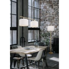 TRIO 401200101 KORBA stojací lampa D400mm 1xE27 přírodní dřevo, bílá