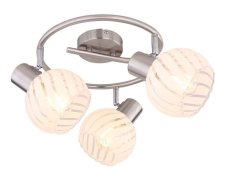 GLOBO 54025-3 WILLY stropné bodové svietidlo/spot D280mm 3xE27 matný nikel, biela priehľadná