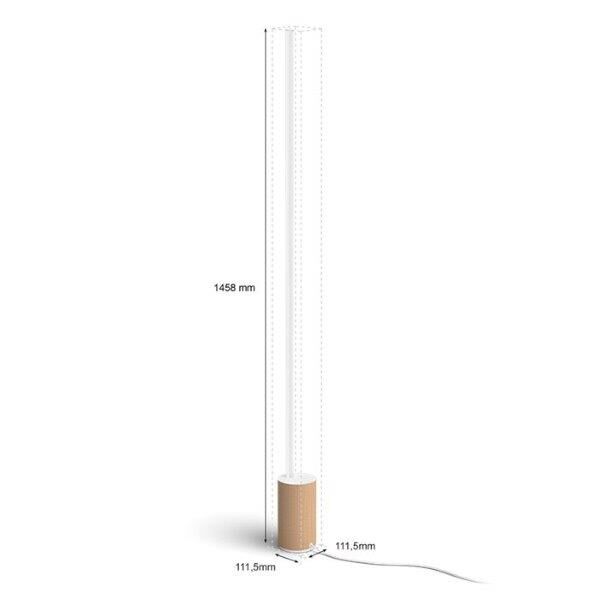 Philips HUE White and color ambiance 8719514433526 Signe stojanové svietidlo LED 1,4m 29W/2550lm biela, imitácia dreva, bluetooth