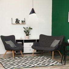 RABALUX 6650 Neva závěsné svítidlo D245mm 1xE27 matná černá, dřevo