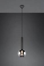 TRIO 310300132 CLAYTON závesné svietidlo 1xE27 D200mm čierna matná, dymová