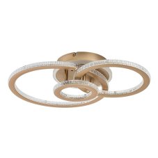 Stropní svítidlo LED 3700lm 3000–6500K zlatá, biela IP20 Rabalux Maziar 98071307 časovač
