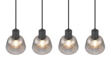 TRIO 362800432 TARIFA závesné svietidlo 4xE27 čierna matná