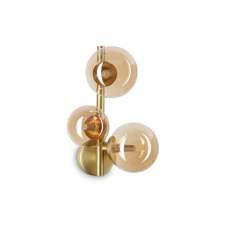 Ideal Lux 322742 PERLAGE nástenné svietidlo 3xG9 saténová mosadz, jantárová