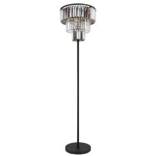 GLOBO 15695S NAXIS stojací lampa V1600mm 3xE27 černá, kouřová, průhledná