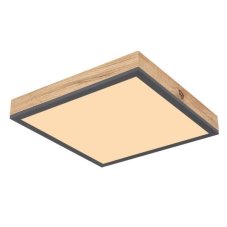 GLOBO 416080WD1 DORO stropné svietidlo LED 300x300mm 12W/750lm 3000K grafitová, imitácia dreva, opál
