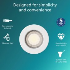 Zapustené svietidlo GU10 biela IP20 PHILIPS Peridot 8720169392724