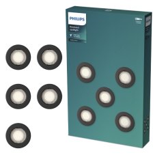 Zapustené svietidlo GU10 čierna IP20 PHILIPS Peridot 8721103037152 balenie 5 ks