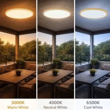 Vonkajšie stropné svietidlo LED 3000 / 4000 / 6500K imitácia dreva IP44 Rabalux Lautrec 75085
