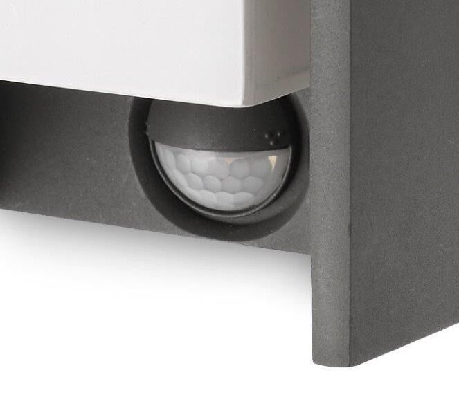 Philips 16352/93/PN Bridge vonkajšie nástenné svietidlo E27 1x42W IP44 antracitové s pohybovým čidlom