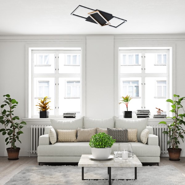 RABALUX 71391 Kitlee stropní svítidlo LED 40W/3600lm 3000-6500K černá, zlatá, bílá, stmívatelné, dálkový ovladač