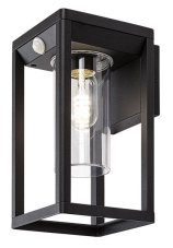 RABALUX 77086 Zernest  vonkajšie nástenné svietidlo so senzorom 1xE27 IP54 čierna, priehľadná