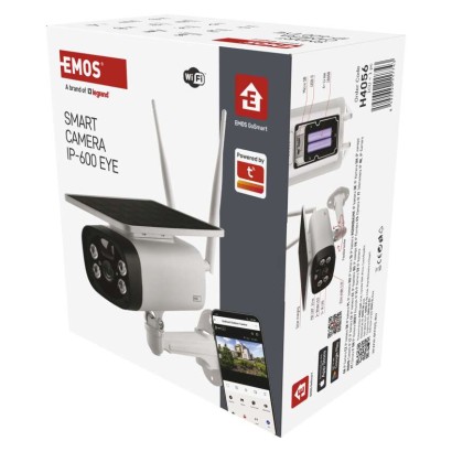 Emos H4056 GoSmart Vonkajšia solárna batériová kamera EYE, biela, IP55, Wi-Fi