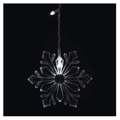 DCGW13 EMOS dekorační vánoční řetěz - závěs s vločkami LED 150x55cm, studená bílá, IP44