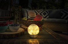 GLOBO 28078 SOONA dekoračné osvetlenie D120mm LED 0,06W 3000K IP44 strieborná, efekt popraskaného skla