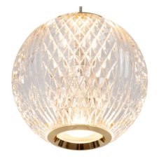 LUCIDE 13499/04/60 CINTRA závěsné svítidlo D140mm LED 5,7W/295lm 2700K mosazná, průhledná