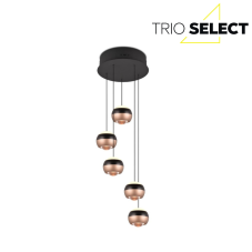 TRIO SELECT 344430532 ORBIT závěsné svítidlo D300mm SMD LED 5x8W/960lm 2300+3000+4000K černá matná, kávová, switchdimmer