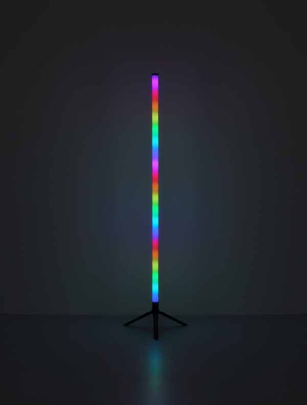 GLOBO 28062 ROCKY dekorační osvětlení - stojací lampa V1130mm LED 7 RGB černá, dúhový efekt, USB Cable incl., dálkový ovladač