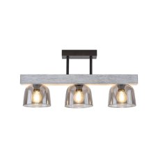 RABALUX 3119 Cardamom stropní svítidlo 3xE14 černá, dub stříbrný, kouřová