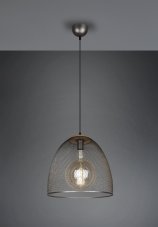 TRIO 309090167 IVAR závěsné svítidlo D400mm 1xE27 antický nikl, dřevo