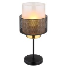 GLOBO 15709T OLGA stolní lampička V400mm 1xE27 černá matná, průhledná