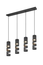TRIO 364000432 STREAM závěsné svítidlo 4xGU10 černá matná